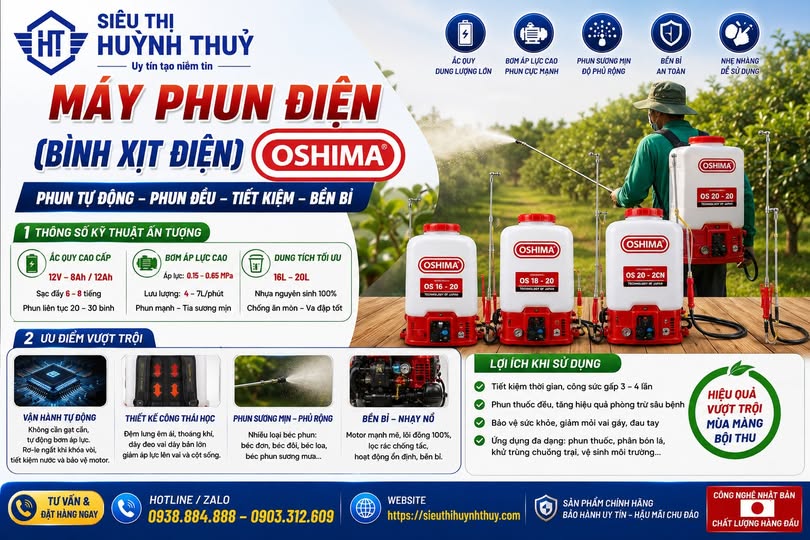 Máy phun điện (bình xịt điện) Oshima