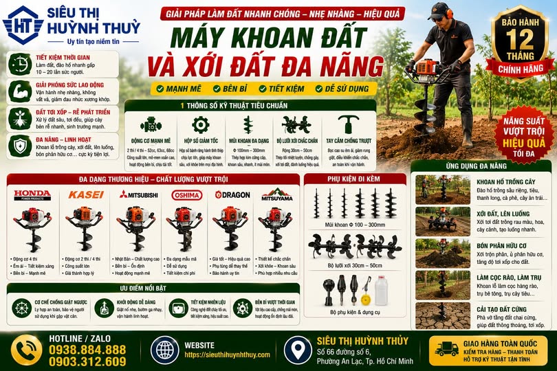 Máy Khoan – Xới Đất Đa Năng Chính Hãng Giá Tốt Nhất