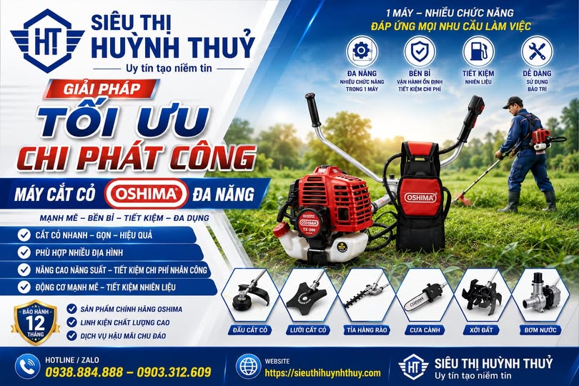 Giải pháp tối ưu chi nhân công – máy cắt cỏ 𝐎𝐒𝐇𝐈𝐌𝐀 đa năng