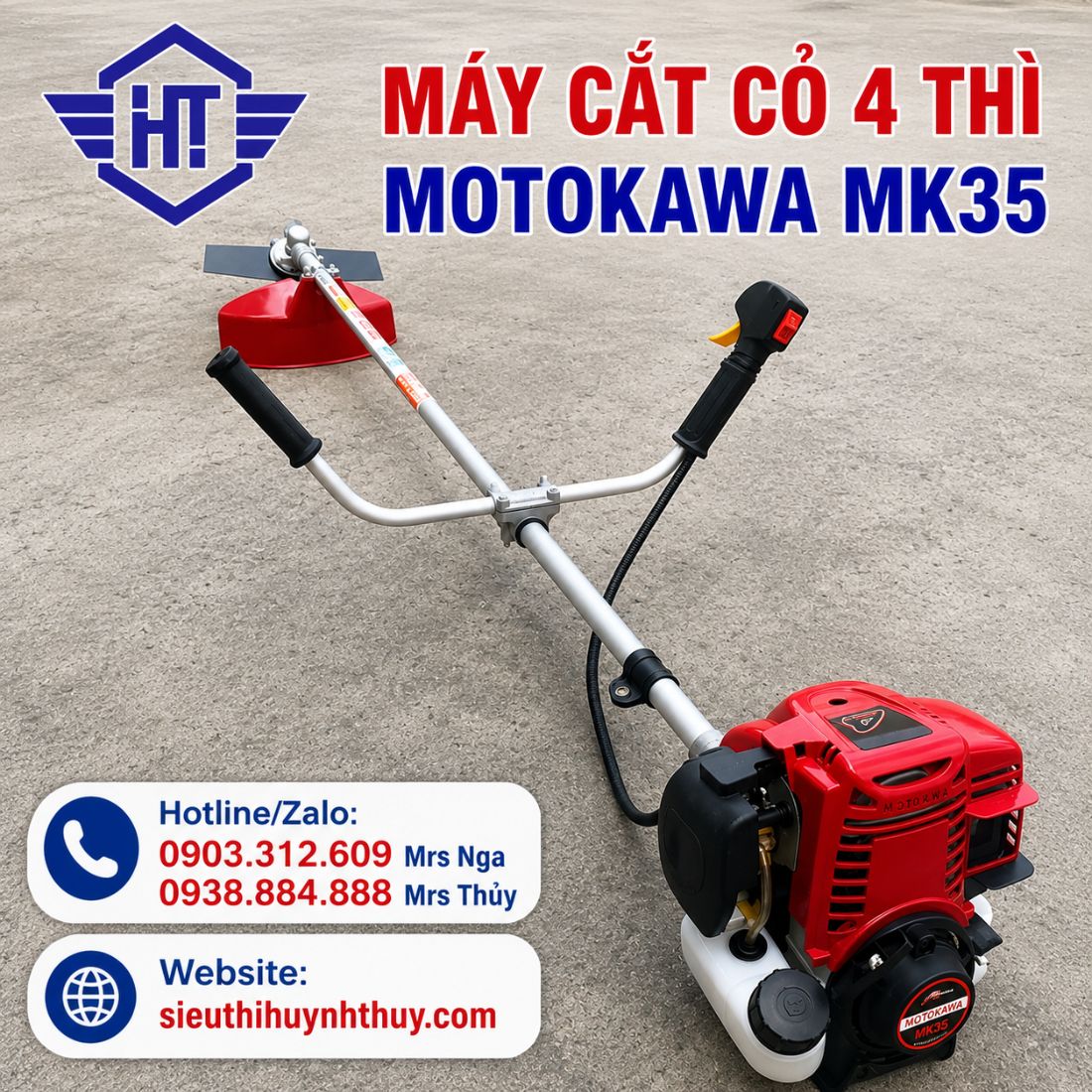 Máy Cắt Cỏ 4 Thì Motokawa MK35 (1.6HP – 35.8cc)