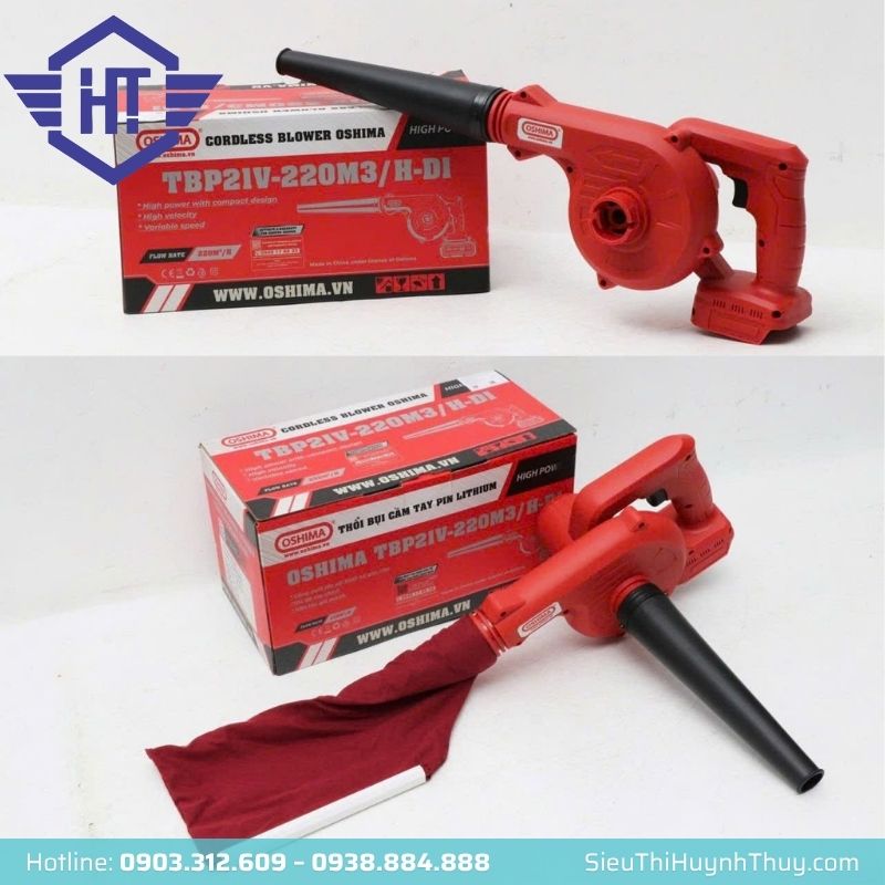 Máy Thổi Và Hút Bụi Cầm Tay Dùng Pin Oshima TBP21V-220M3/H-DI Chính Hãng Giá Rẻ