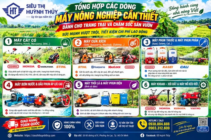   Tổng Hợp Các Dòng Máy Nông Nghiệp Chính Hãng Hàng Sẵn Kho